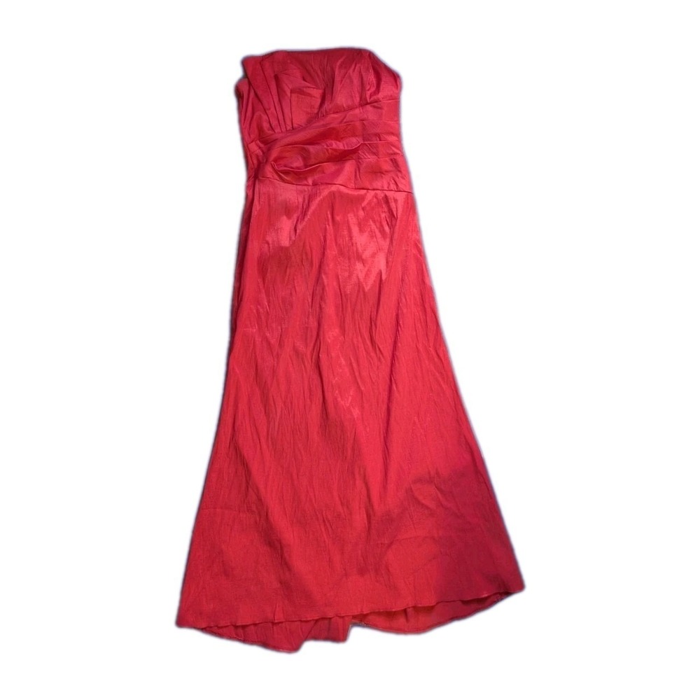 Jessica McClintock Red Strapless Formal Gown Vintage Prom Dress Size 14
